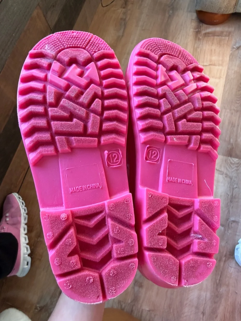 NWOT Carters Waterproof Pink Rain Boots with Soft Faux-Fur size toddler 12